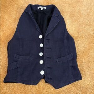 Alex Mill Navy Blue Linen Vest